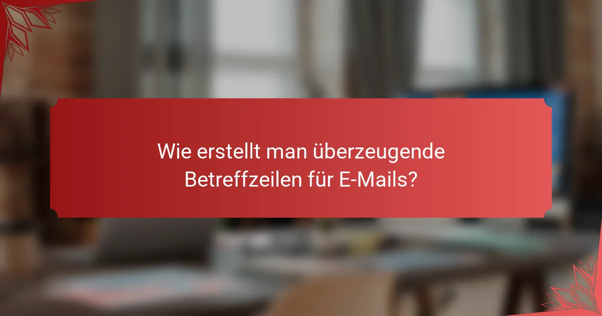 Wie erstellt man überzeugende Betreffzeilen für E-Mails?